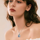 Sterling Silver Teardrop Gemstone Rose Butterfly Infinity Heart Necklace for Women