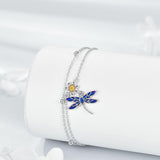 925 Sterling Silver Birthstone Dragonfly Anklet Butterfly Anklet Irish Celtic Jewelry for Women