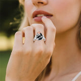 Sterling Silver Vintage Flower Rose Flower Tree Tree of Life Ring for Women