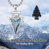 Sterling Silver Turquoise Celtic Knot Arrow Head Pendant Necklace