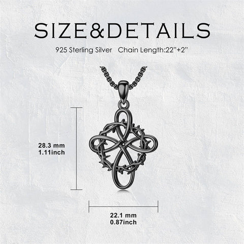 Sterling Silver Nial Cross David Pendant Necklace