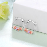 Sterling Silver Birthstone  Dachshund Hoop Earrings