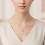 Sterling Silver Teardrop Gemstone Rose Butterfly Infinity Heart Necklace for Women