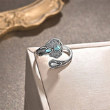 Sterling Silver Turquoise  Elephant Spoon Animal Ring