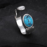 Sterling Silver Turquoise Adjustable  Rings for Women