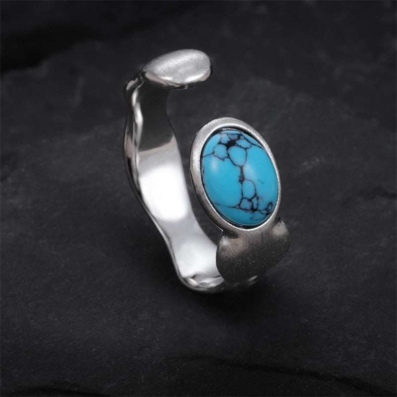 Sterling Silver Turquoise Adjustable  Rings for Women