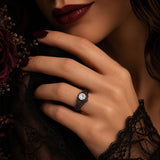 Sterling Silver 10K 14K 18K Gold Custom Engraved Moissanite Engagement Wedding Ring