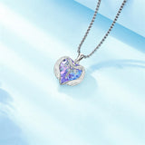 Sterling Silver Crystal Guardian Angel Caduceus Pendant Necklace