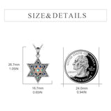 Sterling Silver Star of David Cross Peace Sign Tree of Life Star Pendant Necklace