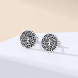 Sterling Silver Viking Raven Crow Skull Stud Earrings