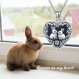 Sterling Silver Personalized Photo Bunny Pendant Necklace