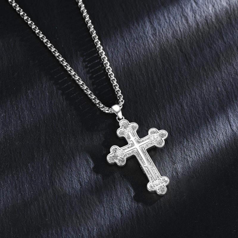 14K Gold Plated Cross Pendant Necklace Protection Jewelry Religious Gift