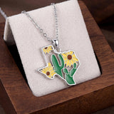 Sterling Silver  Bluebonnets Cow Skull Cowboy Hat Boot Cactus Cowgirl Texas Necklace Texas Necklace