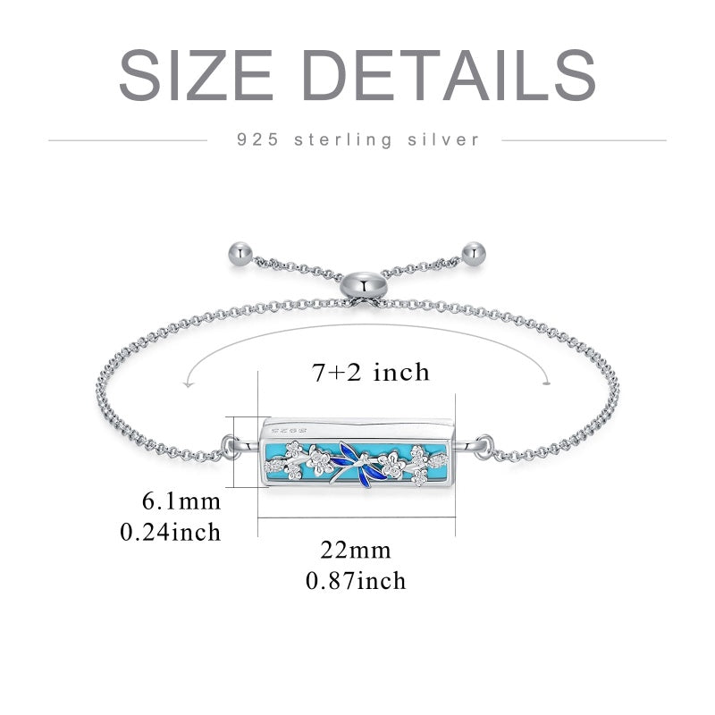 Sterling Silver Heart Urn Bracelet for Ashes Memorial Keepsake Jewelry Gifts for Women