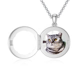 Sterling Silver Cubic Zirconia Personalized Photo Dog Paw Pendant Necklace