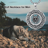 Sterling Silver Oxidized Tiger Wolf Lion Leopard Pendant Necklace for Men