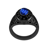 Sterling Silver Personalized Birthstone Engraved High School University College Class Ring for Men