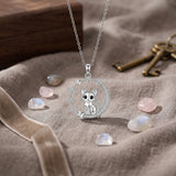 Sterling Silver Cubic Zirconia Raccoon Cat Dog Corgi Otter Highland Cow Pendant Necklace Gift for Birthday Christmas