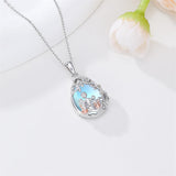 Sterling Silver Moonstone Teardrop Father Daughter Mother Daughter Pendant Necklace