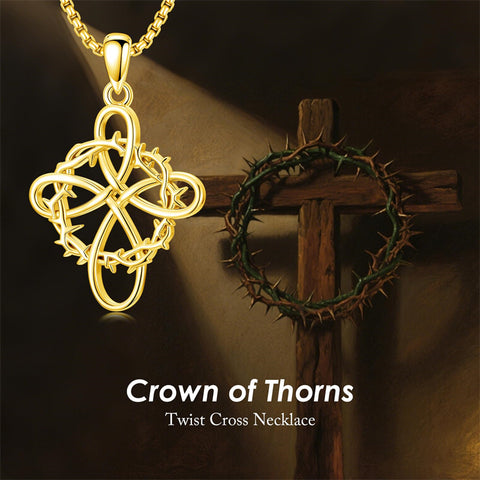 Sterling Silver Nial Cross David Pendant Necklace