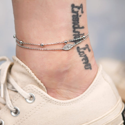 Sterling Silver Multi-layered Animal Anklet