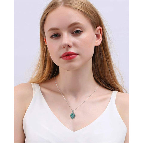 Sterling Silver Turquoise Abalone Shell Dragonfly Photo Locket Necklace