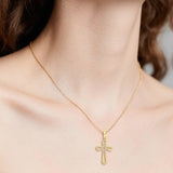 14K Gold Plated Cross Infinity  Pendant Necklace  for Women