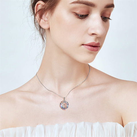 Sterling Silver Crystal Sisters Pendant Necklace