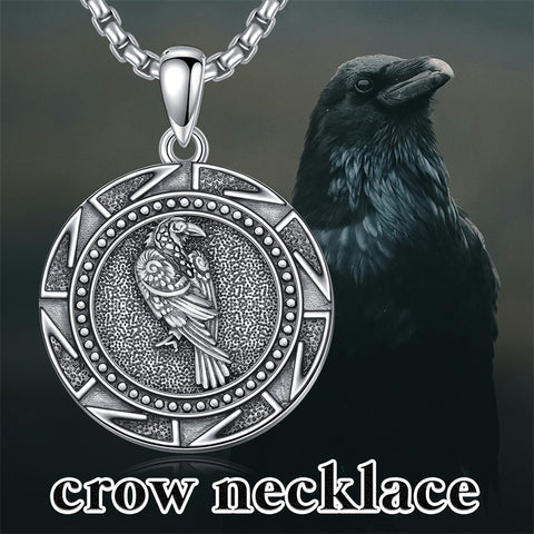 Sterling Silver Viking Raven Bear Odin Wolf Pendant Necklace for Men