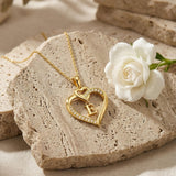 Heart Initial A-Z Pendant Necklace for 14K Gold Plated Women Initials Jewelry Gifts