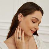 Copper Created Opal Mystic Topaz Amethyst Garnet Eternity Ring for Women