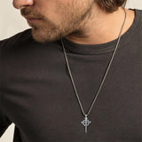 Nail Cross Necklace 925  Silver Crown of Thorn Cross Pendant Three Nail Cross Christian Jewelry Gift for Men Women