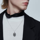 Sterling Silver Personalized Photo St. Anthony Francis Sebastian Medal Protection Necklace Catholic Christian Jewelry