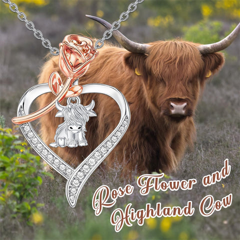 Sterling Silver Highland Cow Necklace