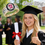 Sterling Silver Personalized Birthstone Class Ring Graduation Gifts for Women