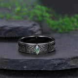 Sterling Silver 10K 14K 18K Gold Natural Leaf  Moss Agate Engagement Anniversary Couple Ring Sets