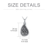 Sterling Silver Personalized Engraved Teardrop Birth Flower Urn Necklace for Ashes