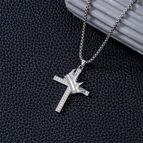 Sterling Silver Cross Christian Pendant Necklace