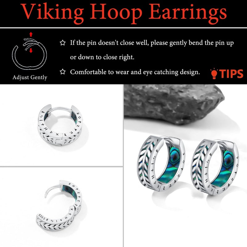 14K Gold Plated  Viking Hoop Earrings