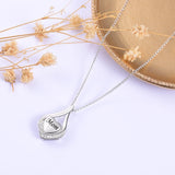 Sterling Silver Personalized Engraved Moss Agate Larimar Moonstone Opal Turquoise Urn Necklace for Ashes