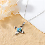 Sterling Silver Turquoise Kokopelli Arrowhead Cross Zia Roadrunner Zia Fox Arrowhead Eagle Pendant Necklace