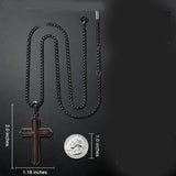 14K Gold Plated Wooden Cross Necklace  Christian Jewelry Gifts for Men