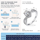 Sterling Silver Personalized Engraved Moissanite Engagement Wedding Anniversary Ring