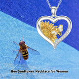 Sterling Silver Heart Bee Dragonfly Butterfly Hummingbird Sunflower Animal Pendant Necklace  Gifts for Christmas