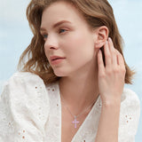 Sterling Silver Russian Eastern Orthodox Cross Pendant Necklace