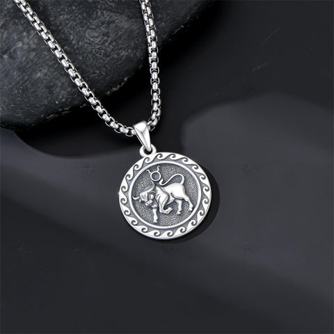 Sterling Silver 12 Zodiac Astrology Horoscope Pendant Necklace