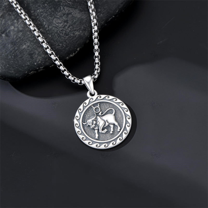 Sterling Silver 12 Zodiac Astrology Horoscope Pendant Necklace