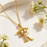 Initial  Graduation 14K Gold Plated Inspiring Grad Pendant Necklace Graduations Jewelry Gifts