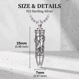 Sterling Silver Animal Angel Wings Pet Jesus Bullet Urn Necklaces for Ashes for Men