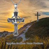 Sterling Silver Medusa Goddess Hand & Heart Ma’at Goddess Nefertiti Goddess Religious Pendant Necklace